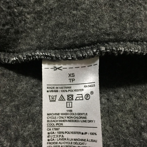 Banana Republic Fleece Jacket Women’s XS Gray Black Marled Asymmetrical Zip - Picture 8 of 9